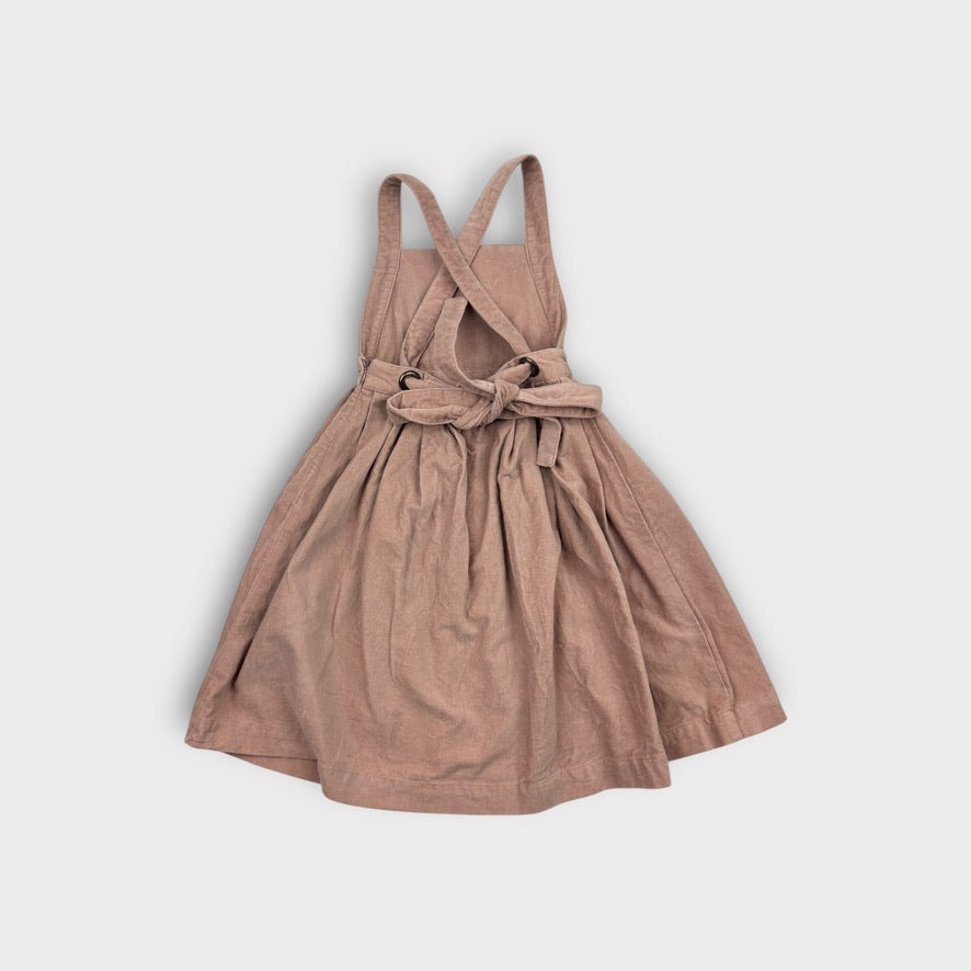 Feather/Drum Velour Pinafore Dress, Size 6