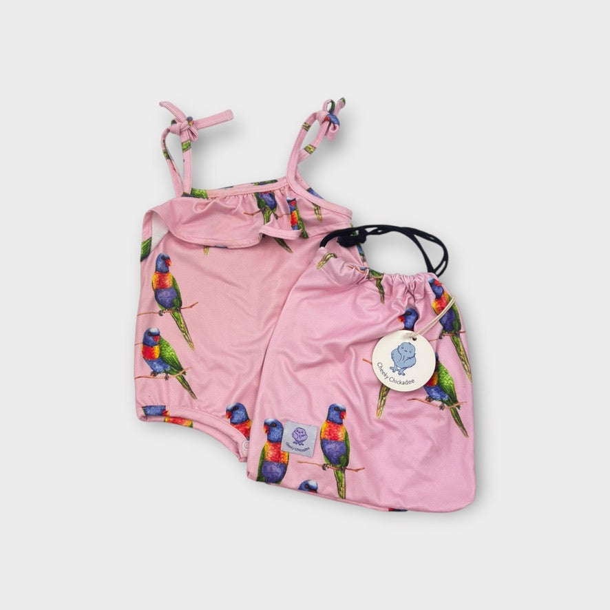 Cheeky Chickadee Rosella Romper, Size 00