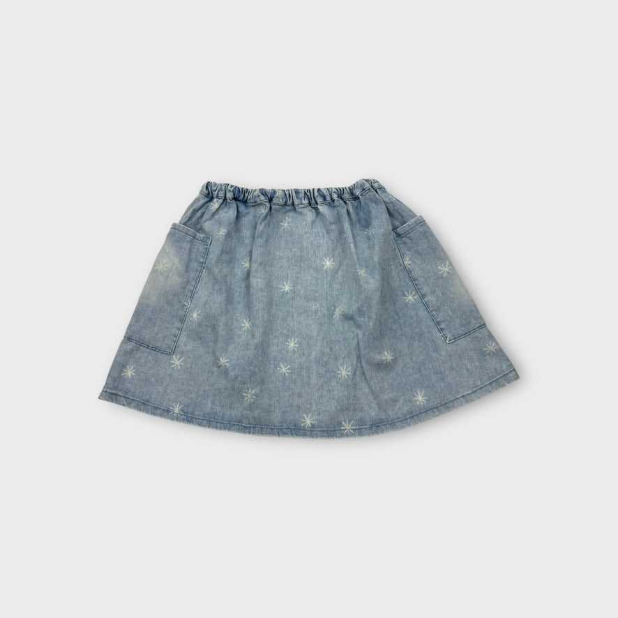 Bobo Choses Denim Star Skirt, Size 6-7