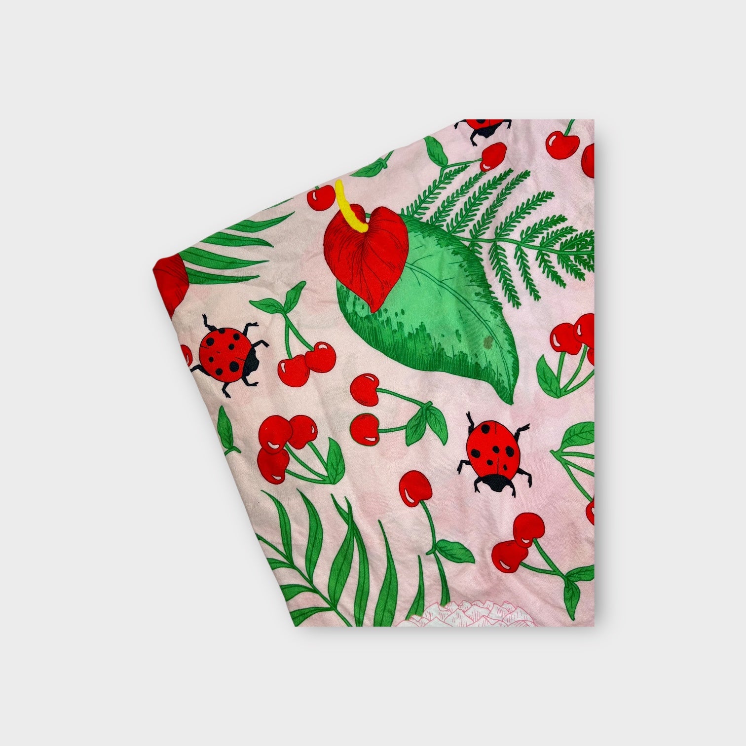 Pink Lady Bird Print Fitted Cot Sheet
