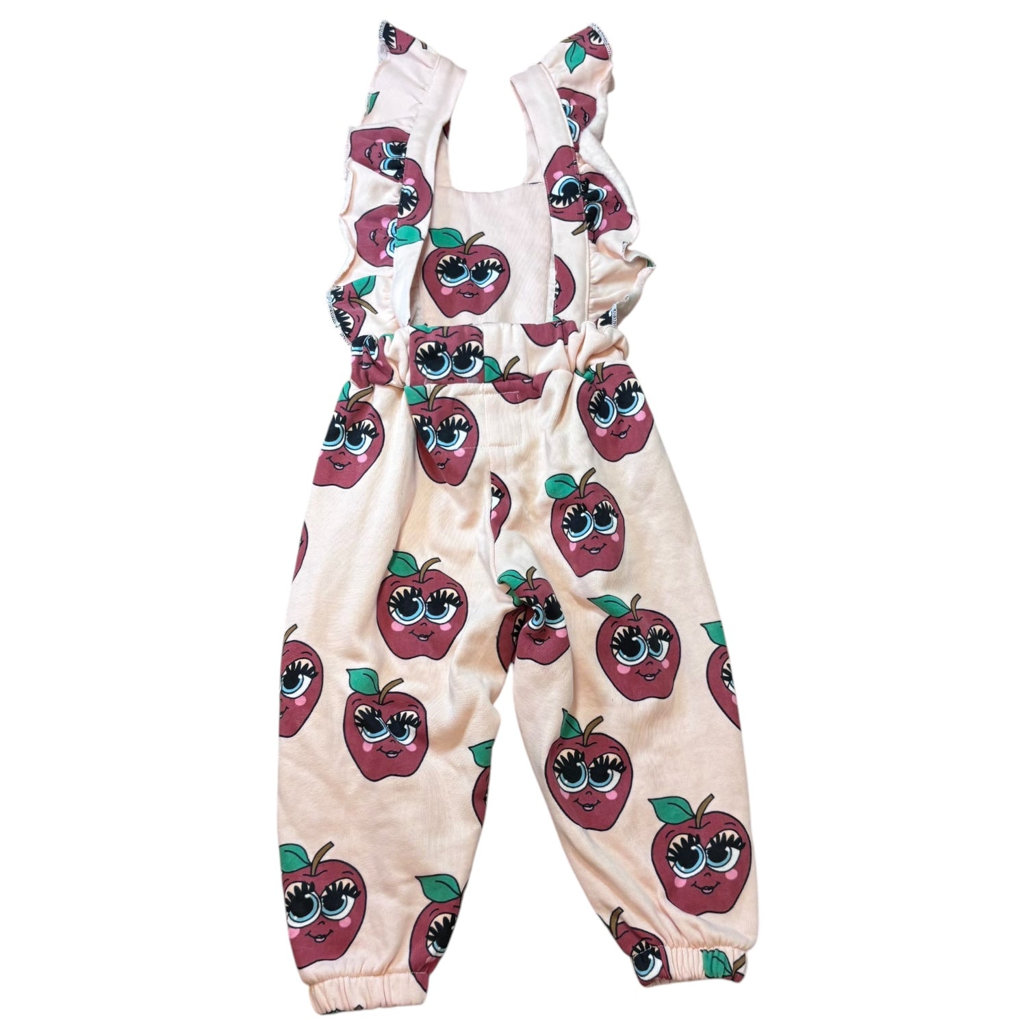 Hugo Loves Tiki Apple Print Fleece Overalls, Size 12-18m
