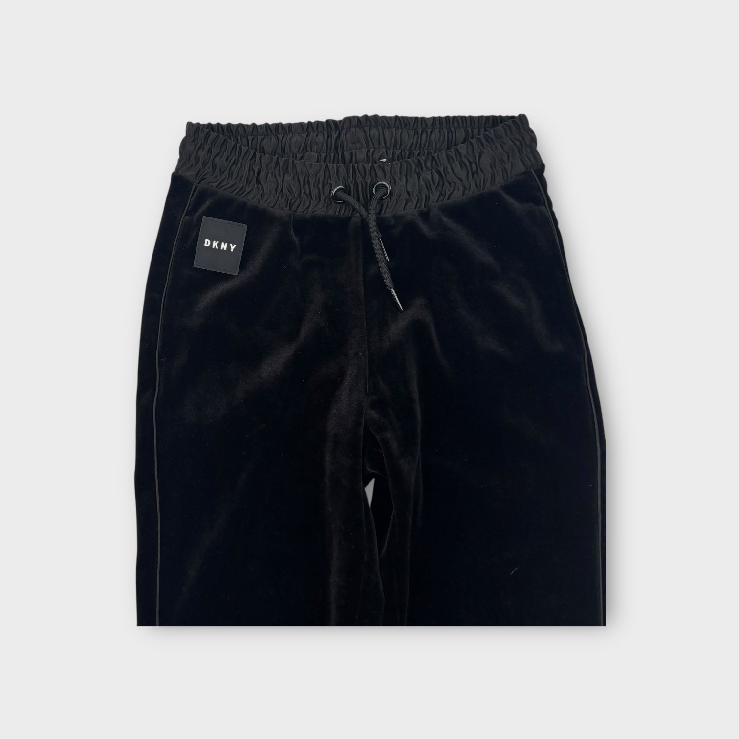 DKNY Black Velour Track Pant, Size 7-8