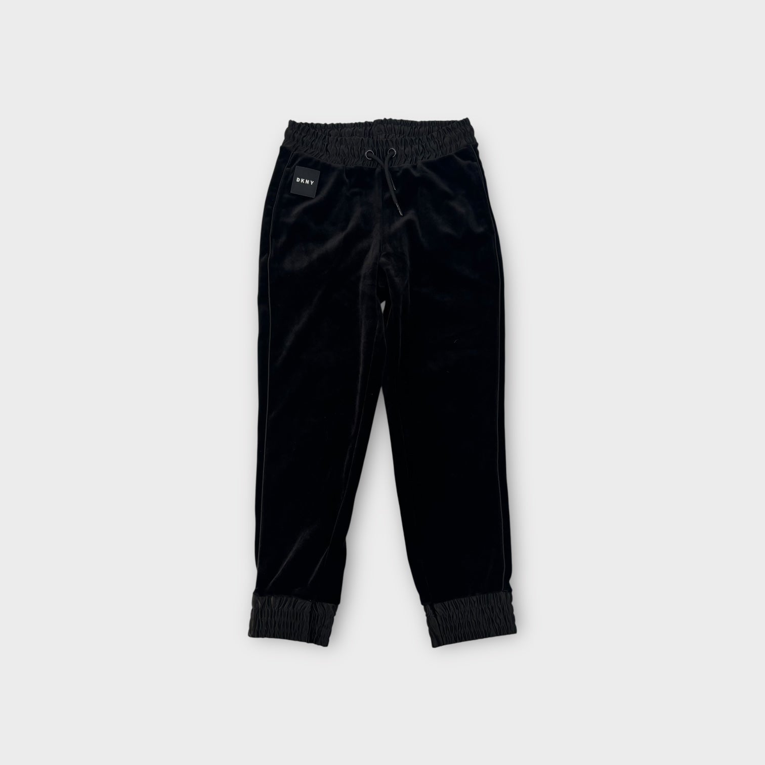 DKNY Black Velour Track Pant, Size 7-8