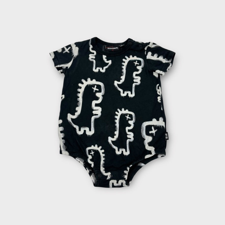 Rock Your Baby Dinosaur Romper, Size 1