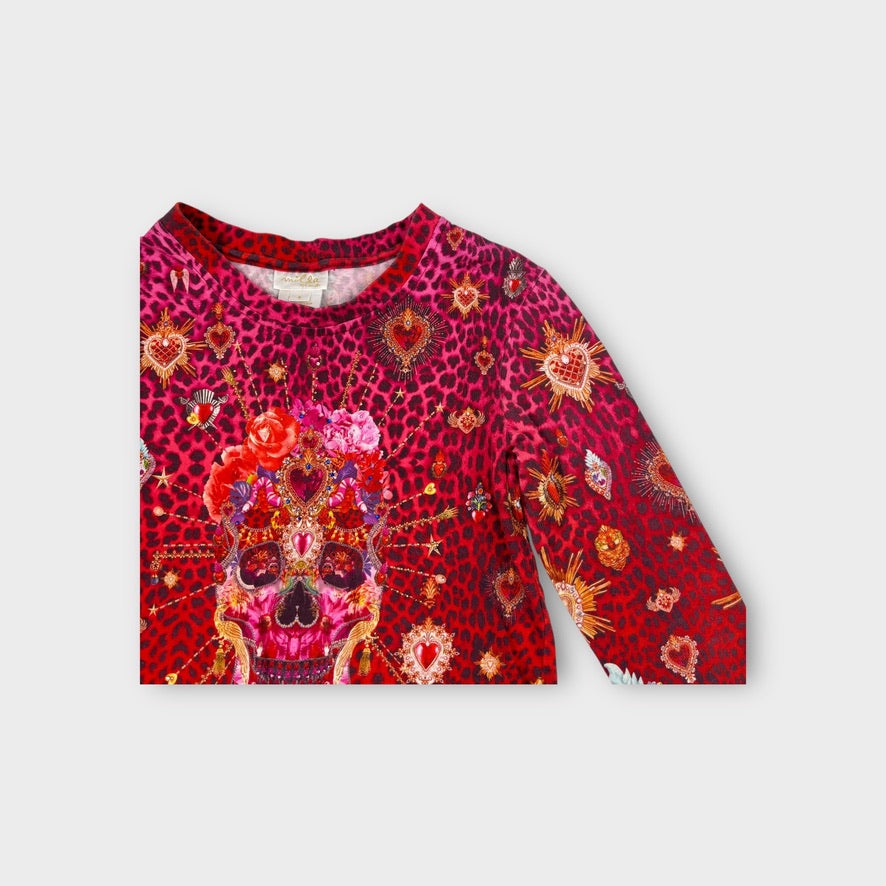 Milla by Camilla Skull Long Sleeve Top, Size 8