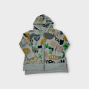 Minti Melbourne Pattern Zip Hoodie, Size 6