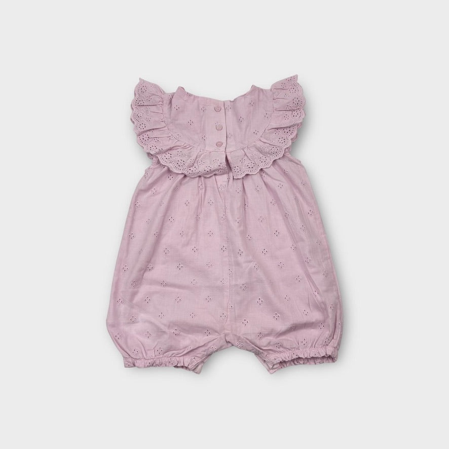 Purebaby Broderie Romper, Size 1