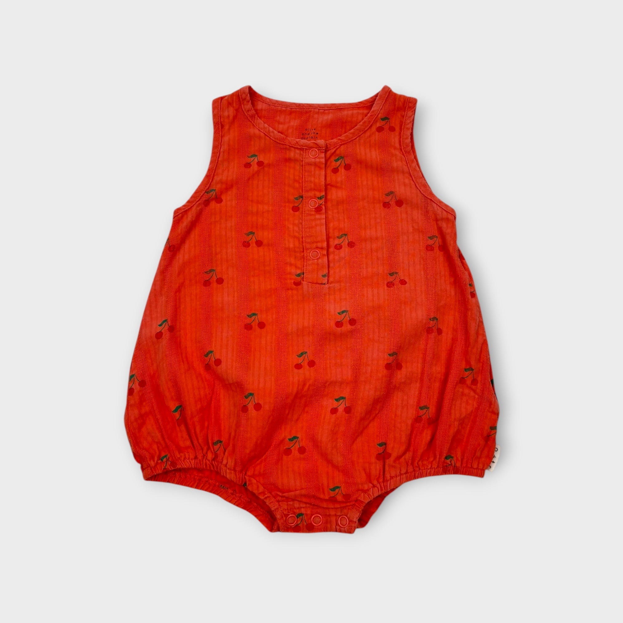 Olive and the Captain Cherry Romper, Size 1