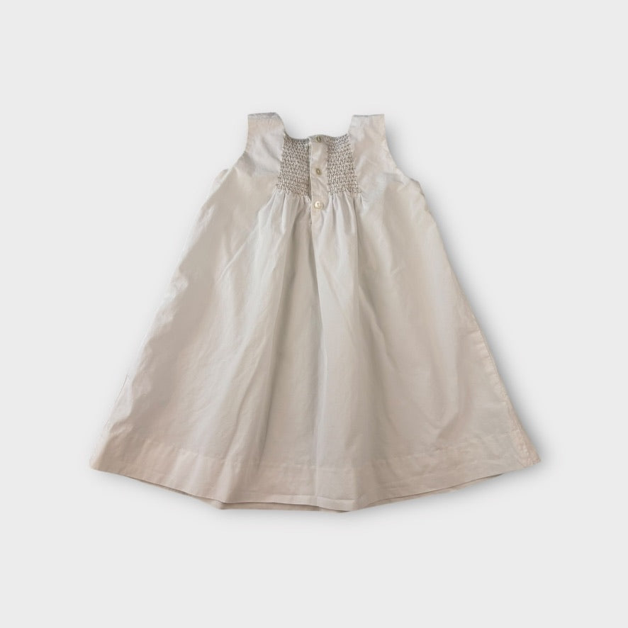 Vintage Bonpoint White Smock Dress, Size 2