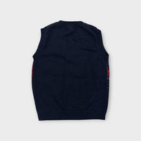 Guess Fair Isle Knitted Vest Navy, Size 7