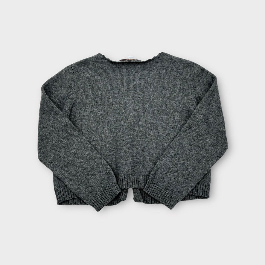 Jacadi Charcoal Knit Cardigan, Size 2