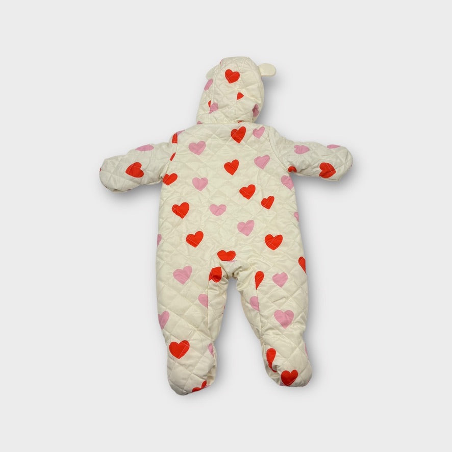 Sunday Siblings Heart Pram Suit, Size 0-6 months