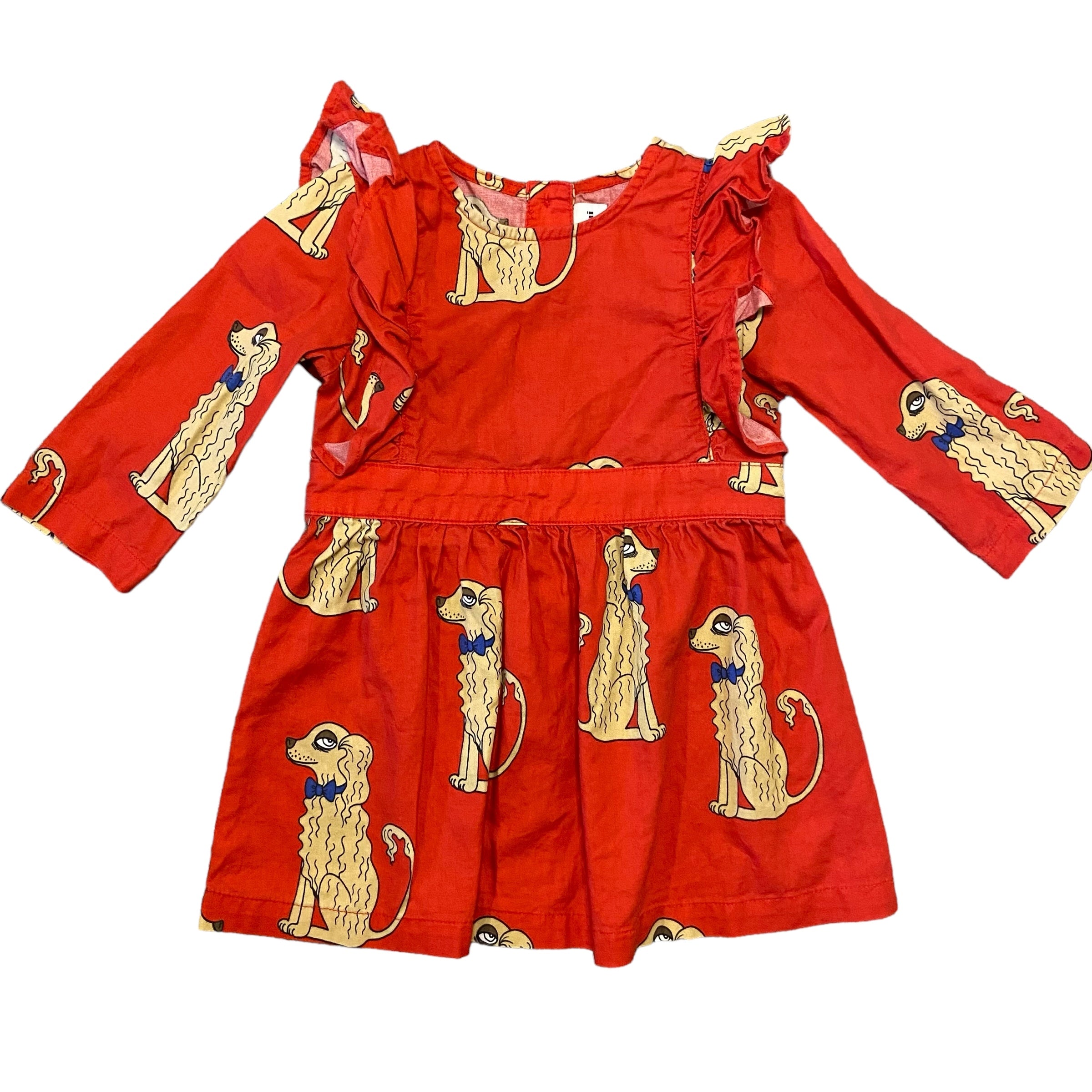 Mini Rodini Red Dog Dress, Size 1