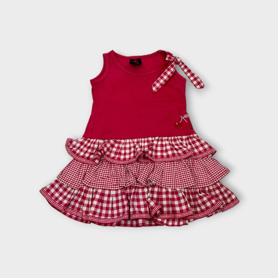 Retro Sista B Cherry Ruffle Dress, Size 1