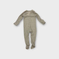 Milly & Milo Merino Grey Ribbed Onesie, Size 000