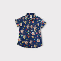 May Gibbs Navy Australian Christmas Shirt, Size 6