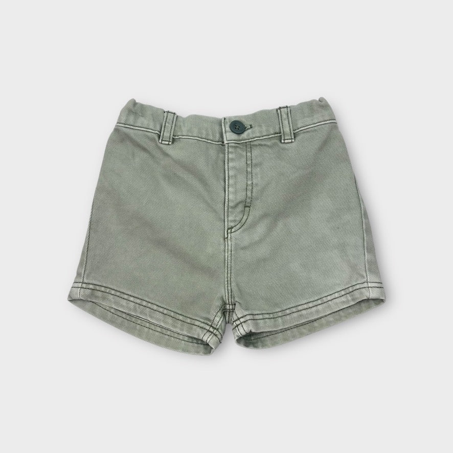 Petit Bateau Green Denim Shorts, Size 0