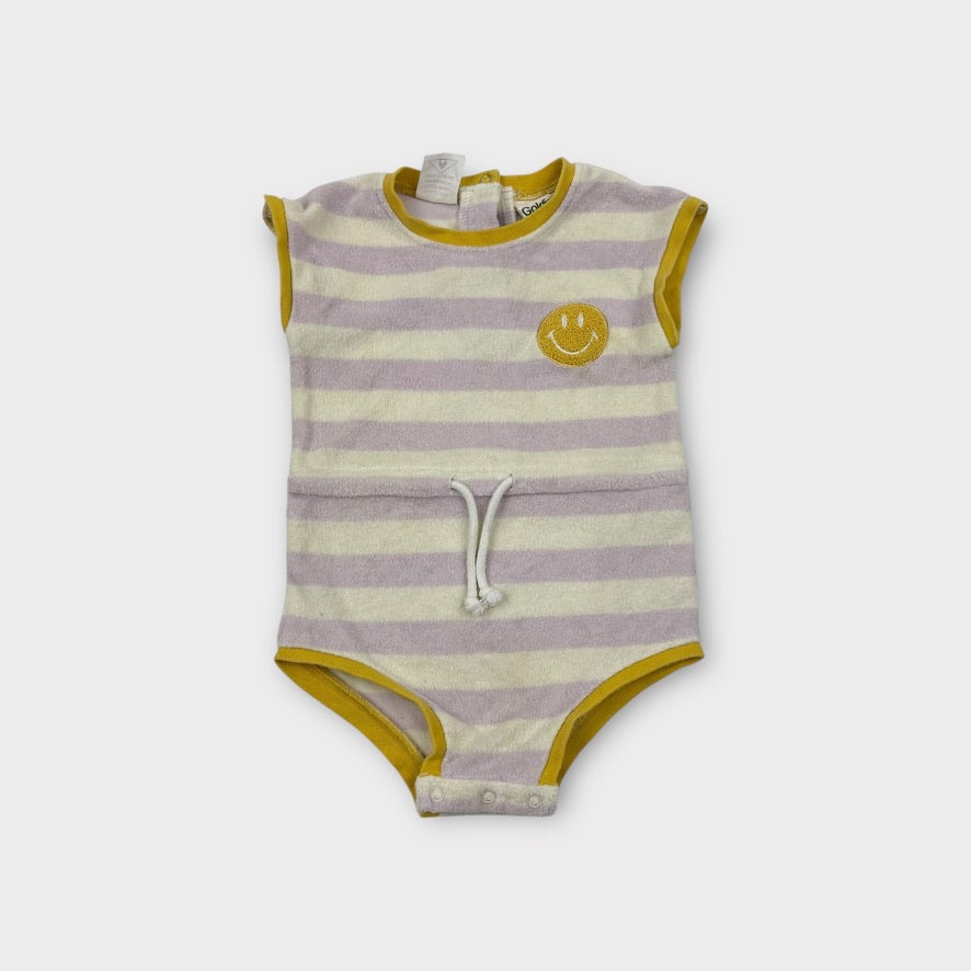Goldie + Ace Terry Stripe Romper, Size 1