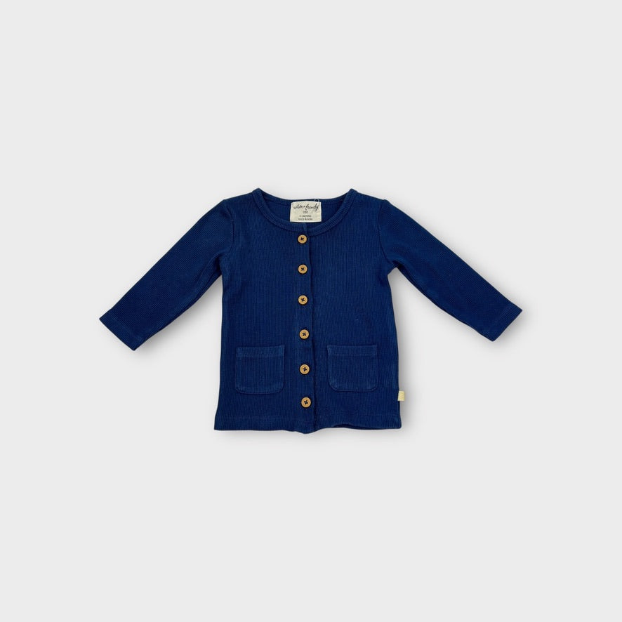 Wilson & Frenchy Blue Ribbed Cardigan, Size 000