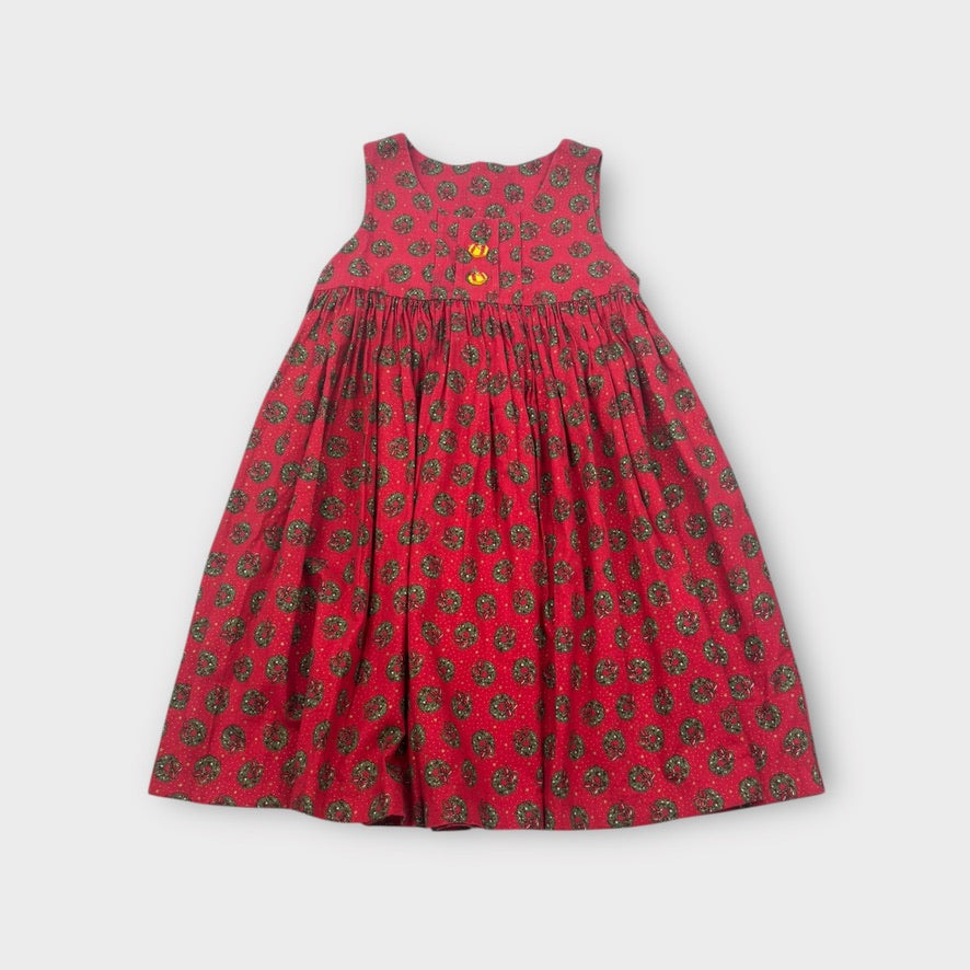 Handmade Vintage Christmas Dress, Size 5-7