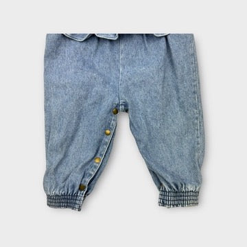 Blue Boppers Denim Ruffle Overalls, Size 0