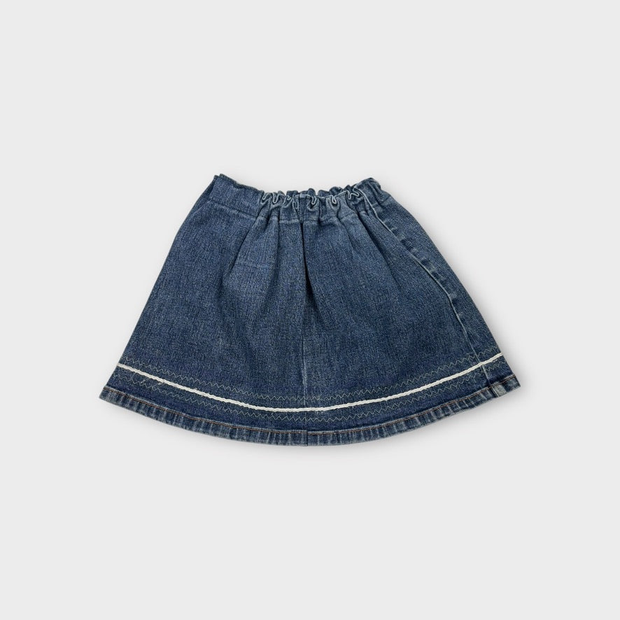 Handmade Denim Button Skirt, Size 4
