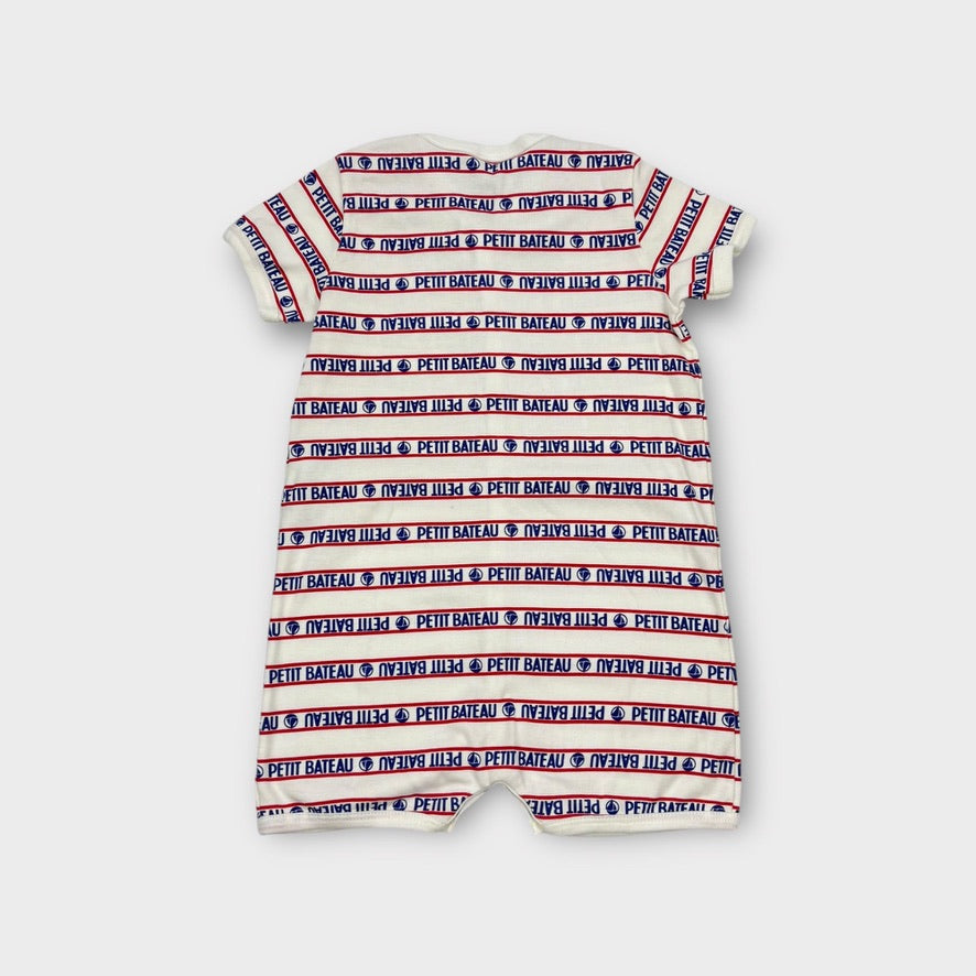 Petit Bateau Logo Onesie, Size 2