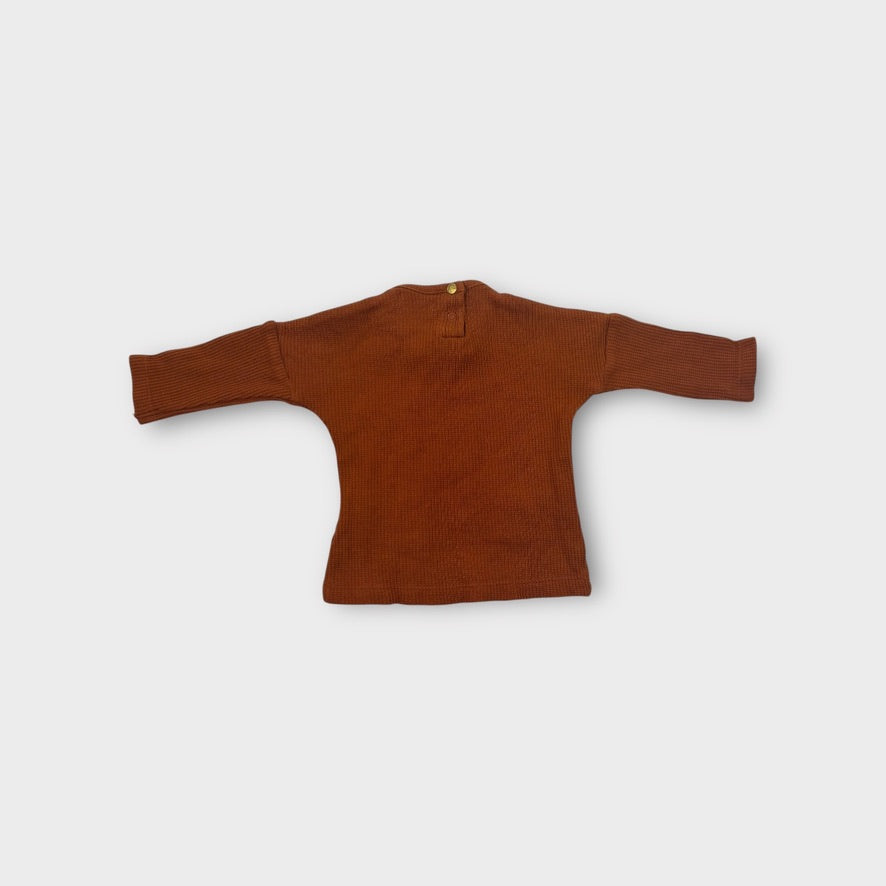 Riffle Long Sleeve Brown top, Size 000