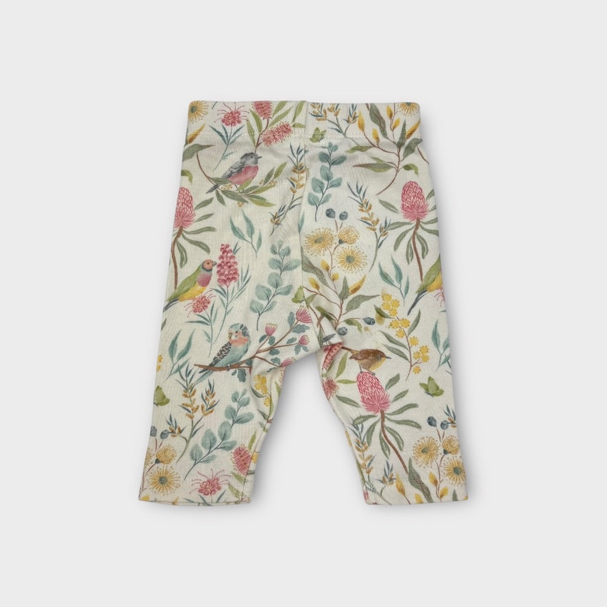 Purebaby Flora Leggings, Size NB