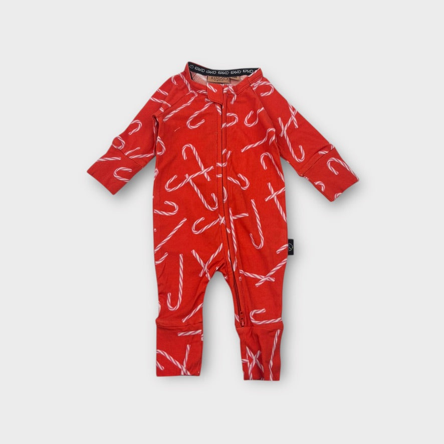 Kip & Co Candy Cane Onesie, Size 000