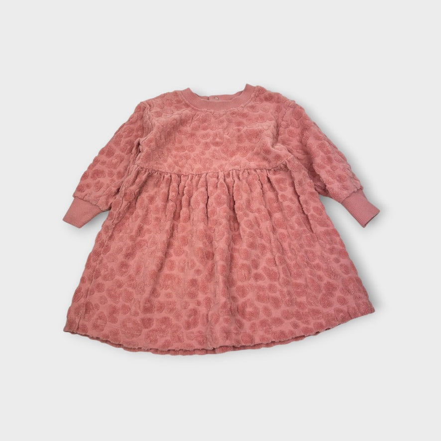 Hux Long Sleeve Pink Leopard Dress, Size 1