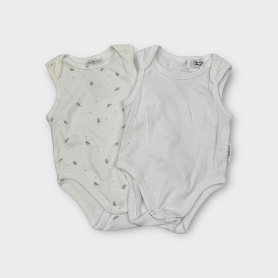 Purebaby Two Pack Bodysuit, Size NB