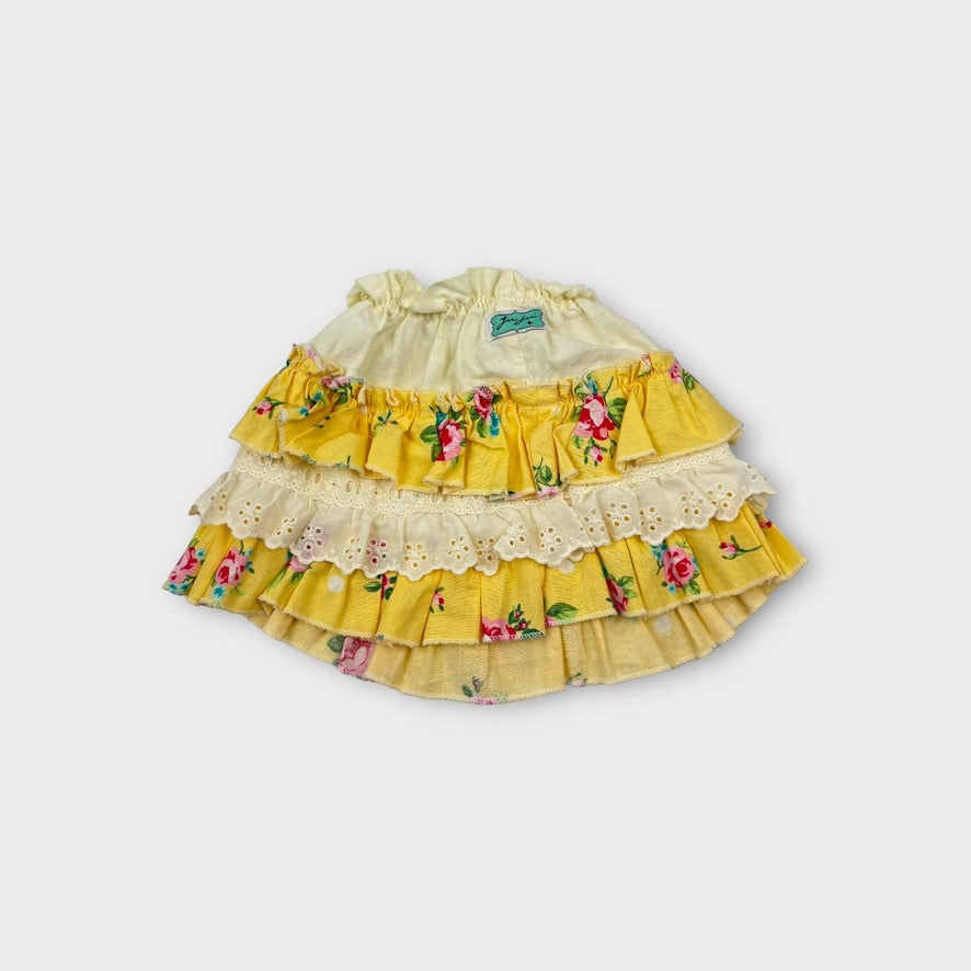 Handmade Yellow Frill Skirt, Size 1