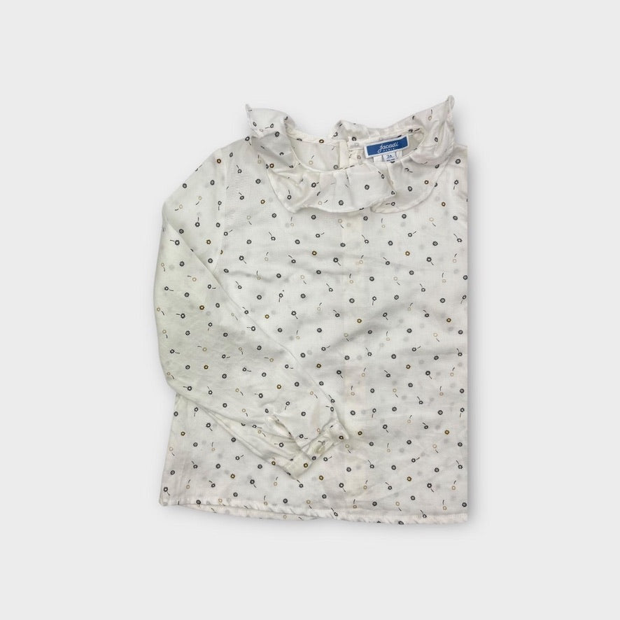 Jacadi Flower Long Sleeve Top, Size 3