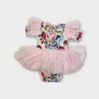 Rock Your Baby Floral Tulle Bodysuit, Size 0