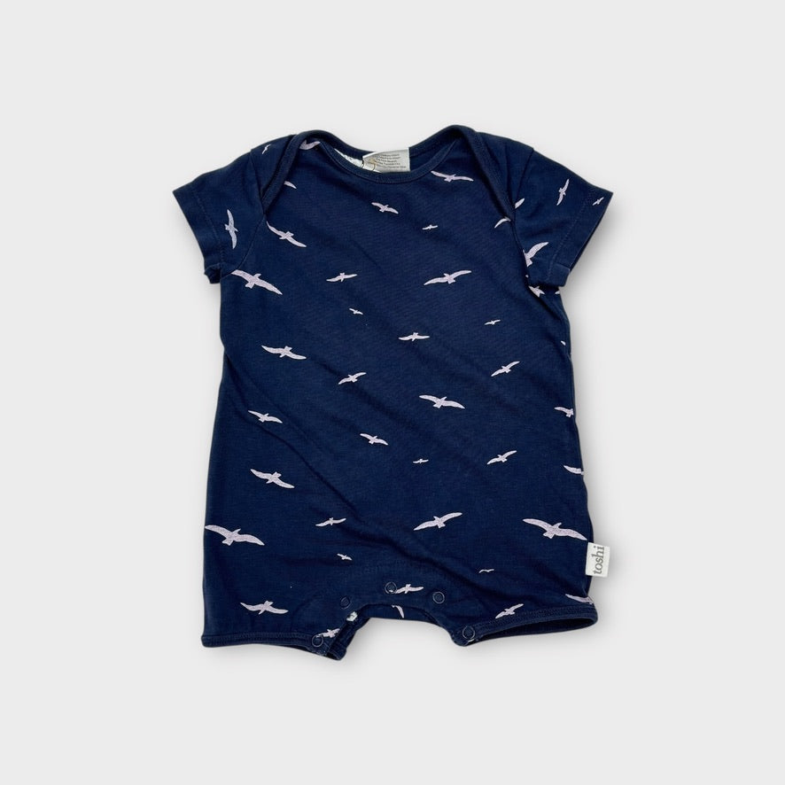 Toshi Navy Bird Romper, Size 000