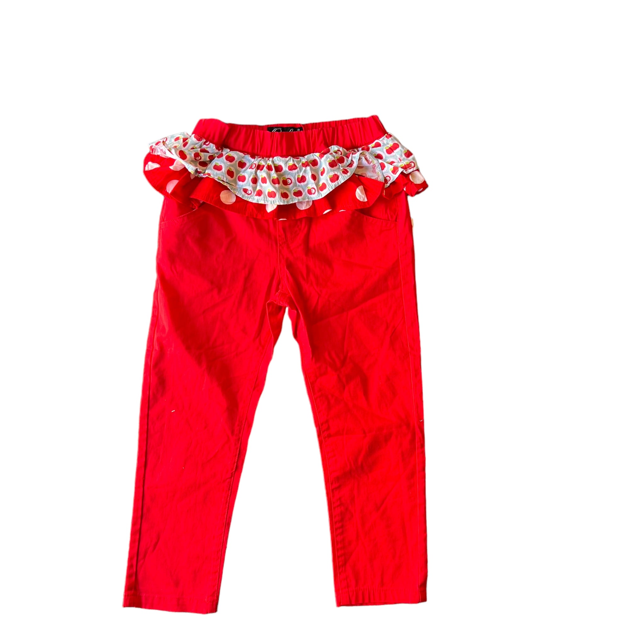 Oobi Red Frill Pants, Size 6