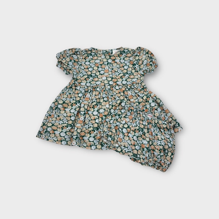 Seed Heritage Floral Dress and Bloomer Set, Size 000