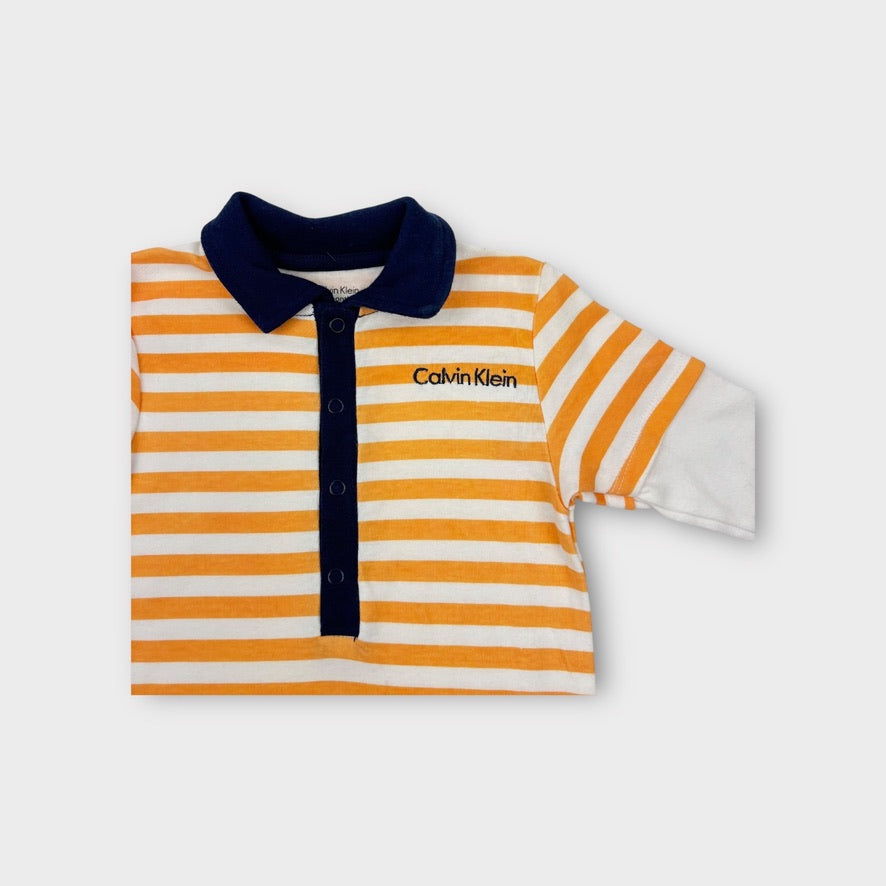 Calvin Klein Stripe Onesie, Size 0