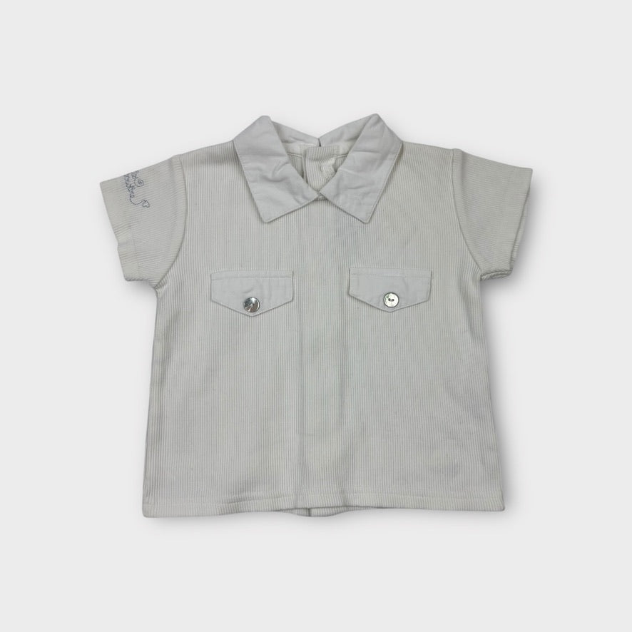 Les Bebes Ribbed Polo Top, Size 1