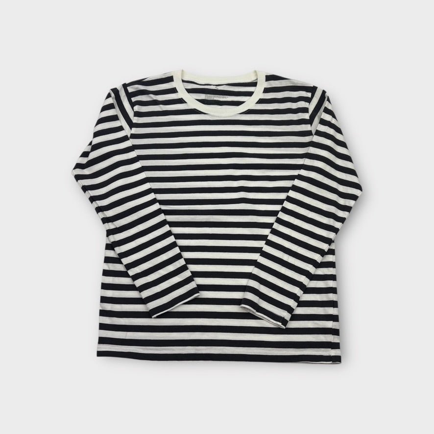 Black and White Stripe Long Sleeve Top, Size 12