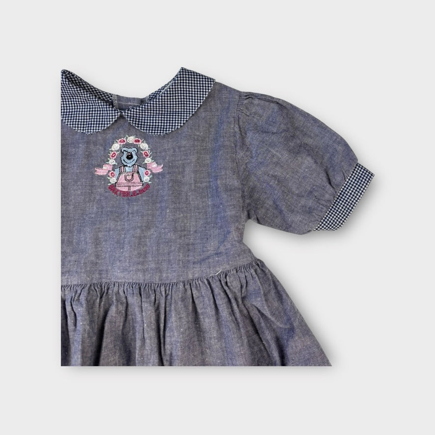 Vintage Chambray Teddy Dress, Size 2