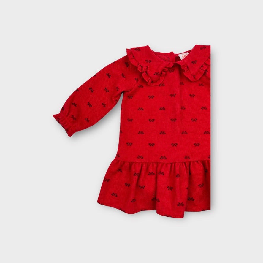 Red Oversize Collar Dress, Size 18M