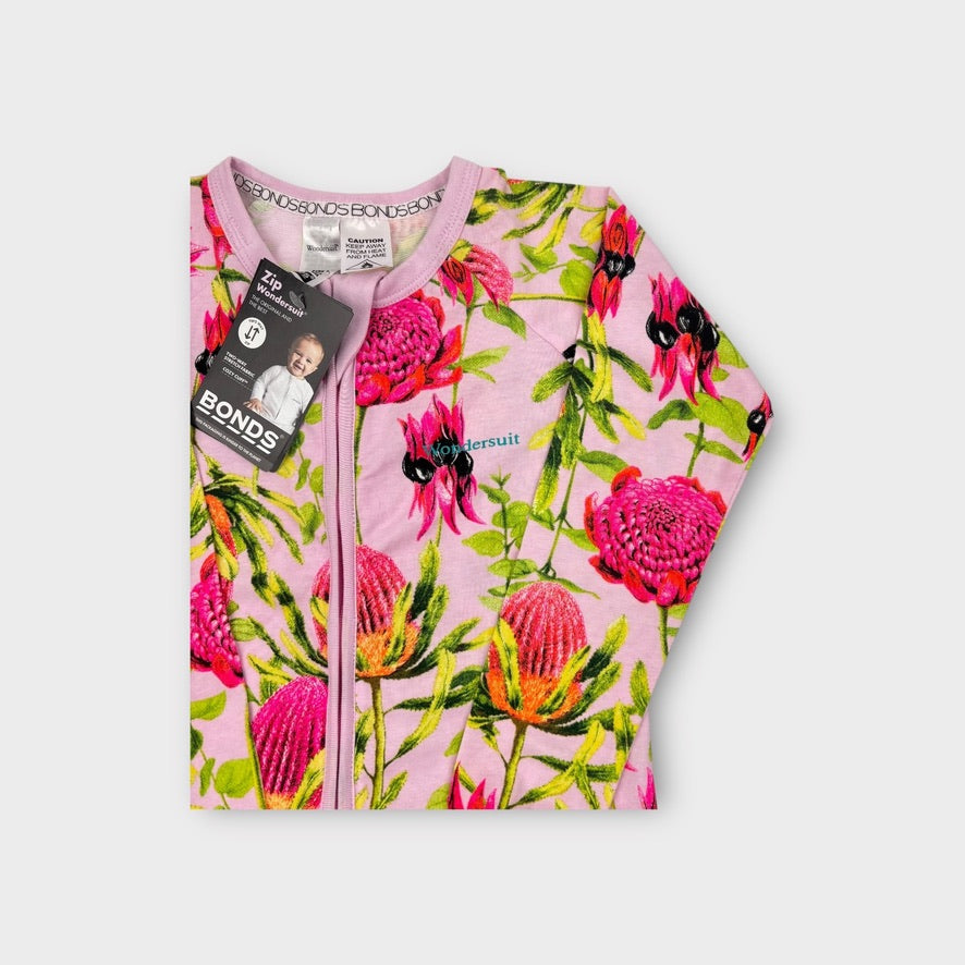 Bonds Wondersuit Australian Flora Onesie, Size 3