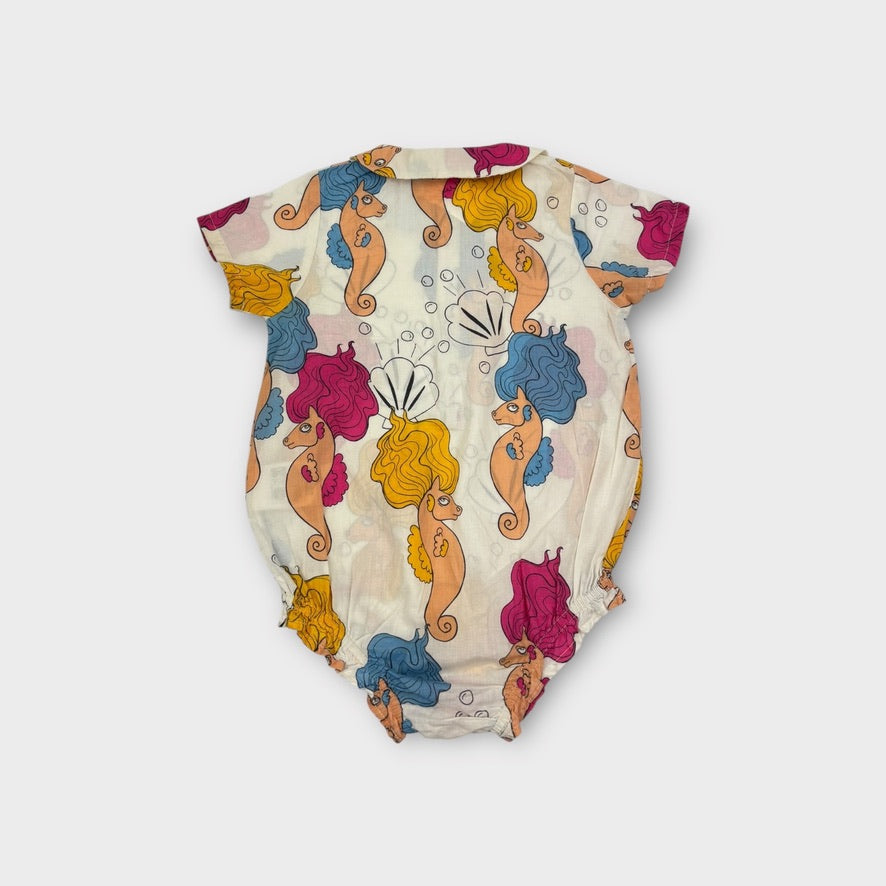 Mini Rodini Seahorse Romper, Size 1