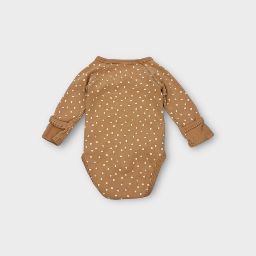Quincy Mae Spot Wrap Bodysuit, Size 000