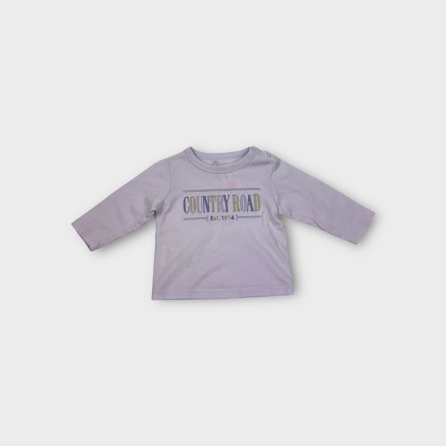 Country Road Logo Long Sleeve Top, Size 000