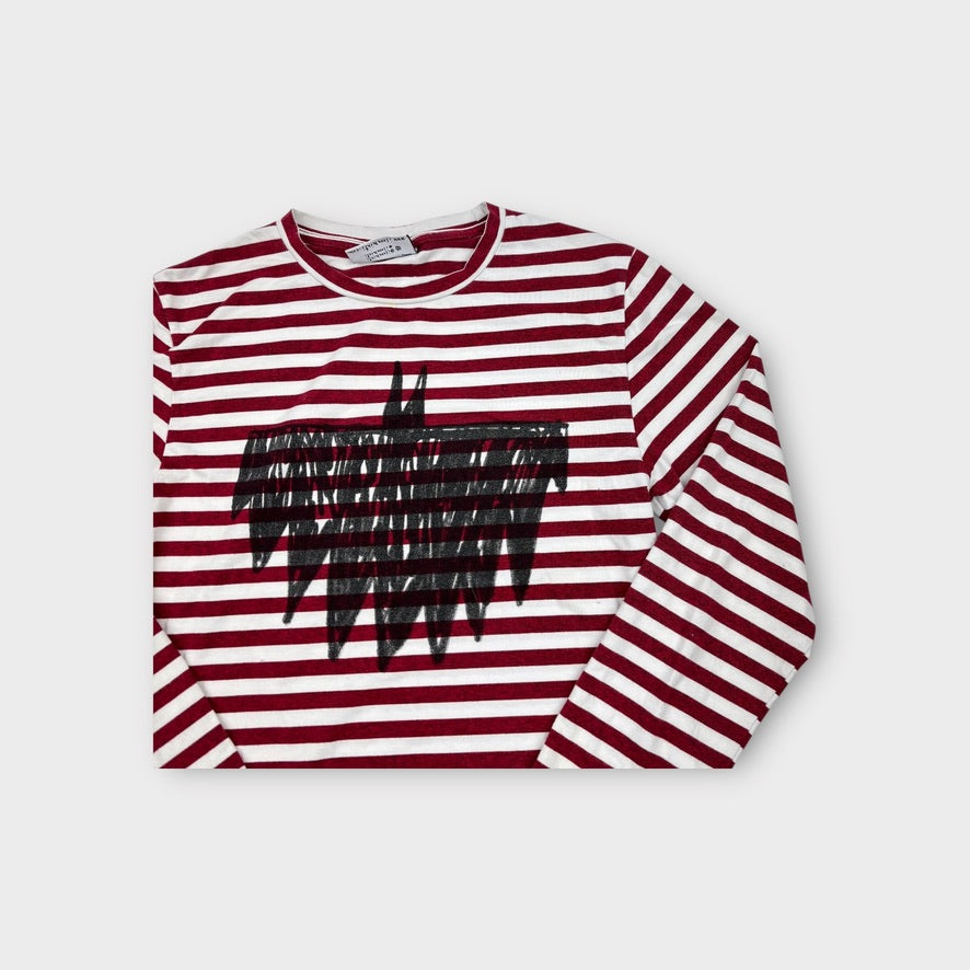 Minti Melbourne Stripe Bat Long Sleeve Top, Size 10
