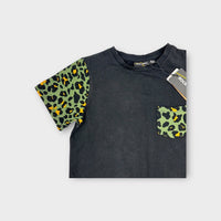 Rock Your Kid Leopard Sleeve Tee, Size 8