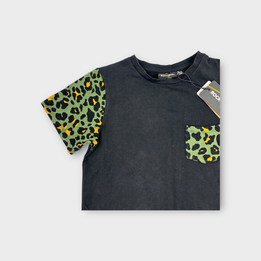 Rock Your Kid Leopard Sleeve Tee, Size 8